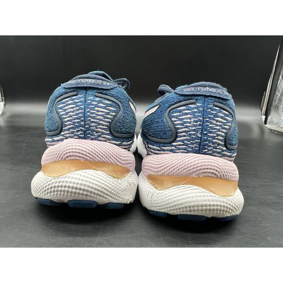 Asics Womens Size 7.5 W Gel Nimbus 24 1012B199 Blue Running Shoes Sneakers - Picture 7 of 12